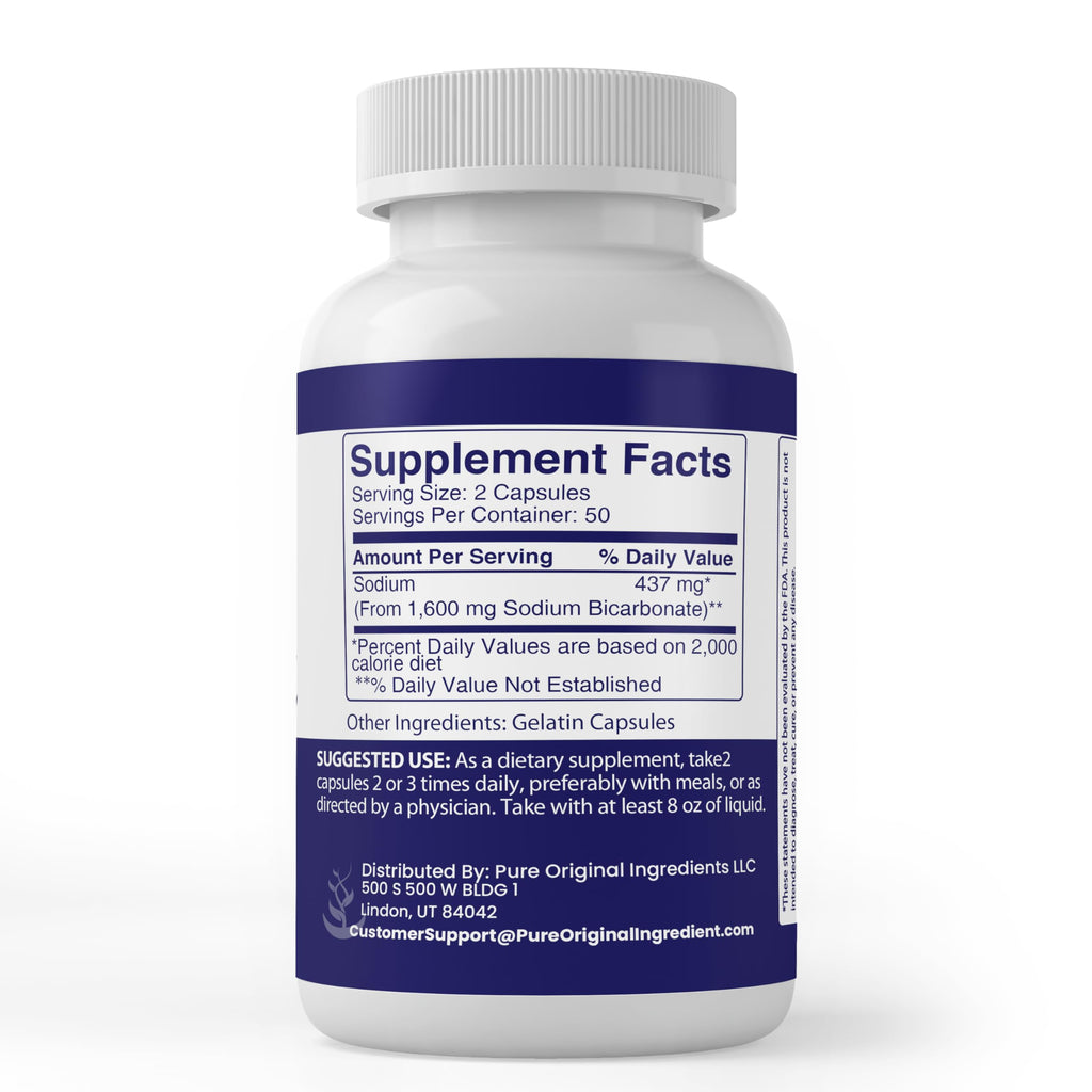 Pure Original Ingredients Sodium Bicarbonate (100 Capsules) Always Pure