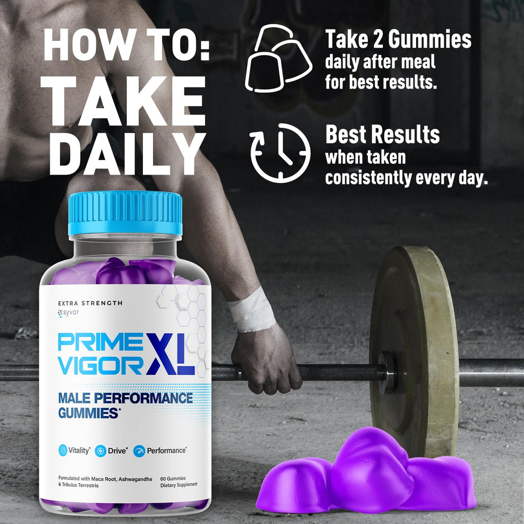 (2 Pack) Prime Vigor XL Gummies, Prime Vigor XL Maximum Strength 1000 MG Supplement, Prime Natural Advanced Formula Gummys Chews Vitamin Prime Vigor Delicious Daily Gomitas (120 Gummies)