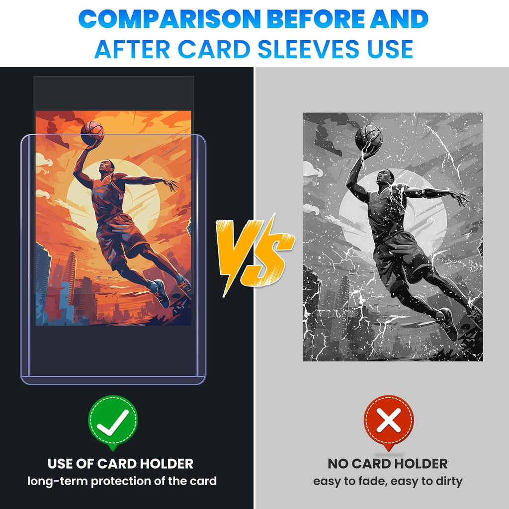 800 Card Sleeves Top Loaders for Cards, 3" x 4" Hard Plastic Toploaders, Baseball Card Protectors, Trading Card Holder for Football Sports Cards (400 Toploaders + 400 Penny Sleeves)