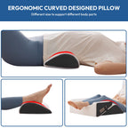 Ahpmeoa 6PCS Wedge Pillow Set for After Surgery, Bed Wedge Pillow Post Surgery, Bed Pillows for Sitting Up, Sleeping, Acid Relux, Memory Foam Back Pillow, Beds Wedges & Body Positioners, White/Grey