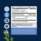 DHEA Supplement for Women & Men - DHEA 25mg per Serving for Hormone Balance, Mood Stability, Brain Function, Immune System & Energy - Dehydroepiandrosterone Capsules for Adults - 120 Count