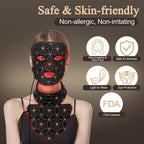 Red Light Therapy for Face and Neck, 8 Colors LED Face Mask Light Therapy with 850NM Near Infrared, 3000 mAh Rechargeable 6-In-1 Red Light Therapy Mask Set Skin Care Device for Skin Rejuvenation