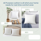LANE LINEN 4 Pack 18x18 White Throw Pillow Inserts for Decorative Pillow Covers, Couch Pillows for Living Room, Fluffy Pillows for Bed