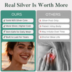 ChicSilver Black Heart Earrings for Women Sterling Silver Heart stud Earrings Hypoallergenic Black Earring 7MM