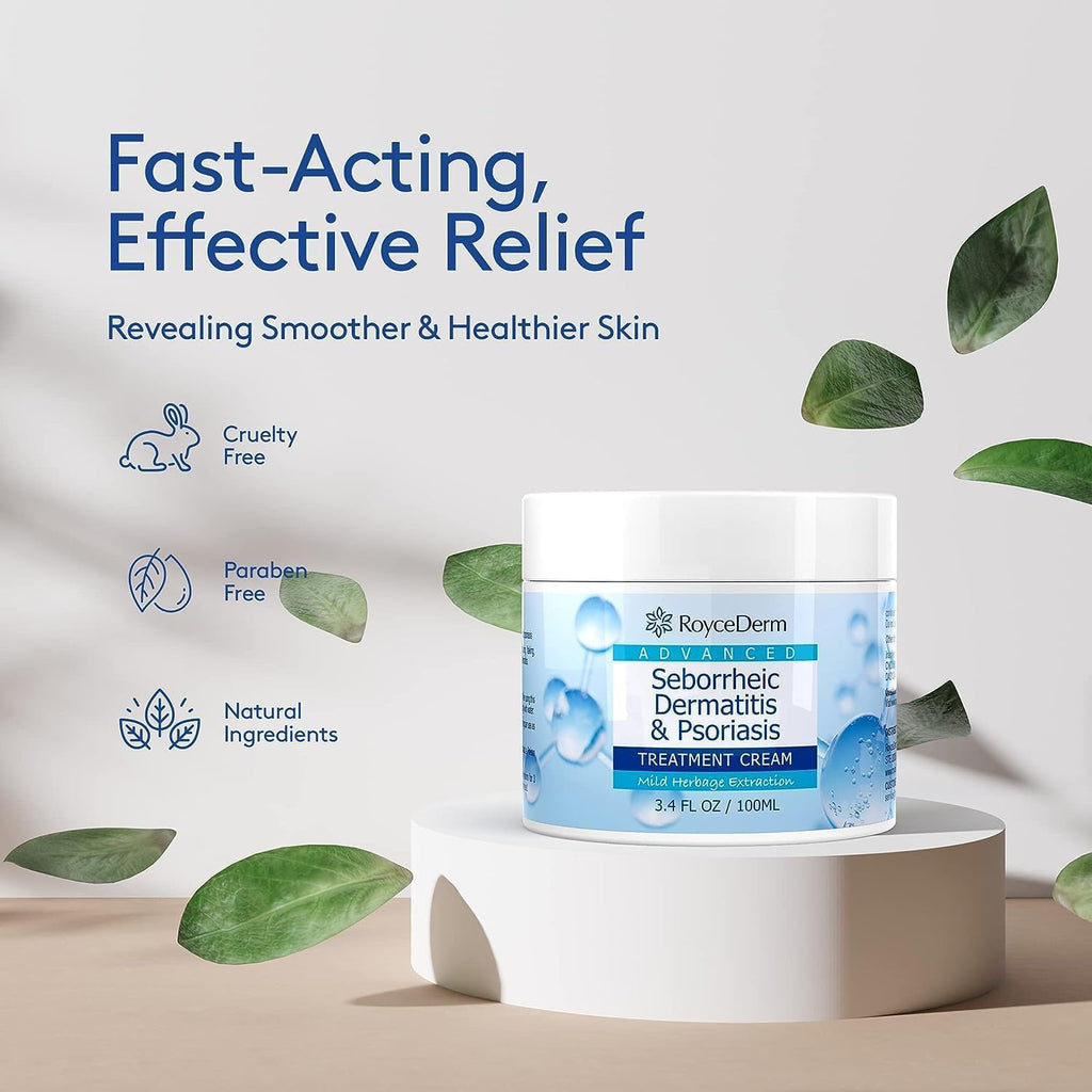 Roycederm Seborrheic Dermatitis Cream, Scalp Treatment for Psoriasis, Folliculitis, Dry Scalp, Dandruff, Anti-Itch Cream for Soothing Relief - 2 Pack