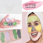 Aaenouicfs Clay Mask Set 20 Pods, Face Mask Skin Care, Green Tea, Turmeric, Dead Sea Mud, Rose, 24K Gold, Eggplant, Avocado, Mud Mask Deep Cleansing Skin, Blackhead Removal, Men & Women Facial Mask