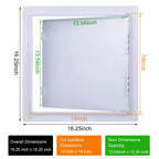 PNKKODW Plastic Wall & Ceiling Access Panel, 14 x 14 Inch, Reinforced Hinged, Removable, White