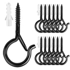 FSAH 12 PCS Q-Hanger Hooks with Safety Buckle, Windproof Screw Hooks