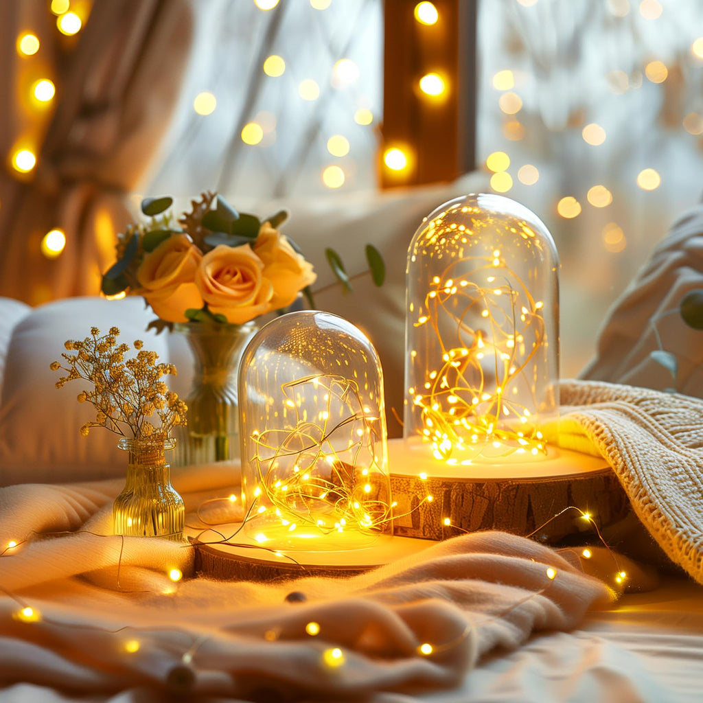 Minetom Fairy Lights Plug in, 100Ft 300LEDs String Lights for Bedroom