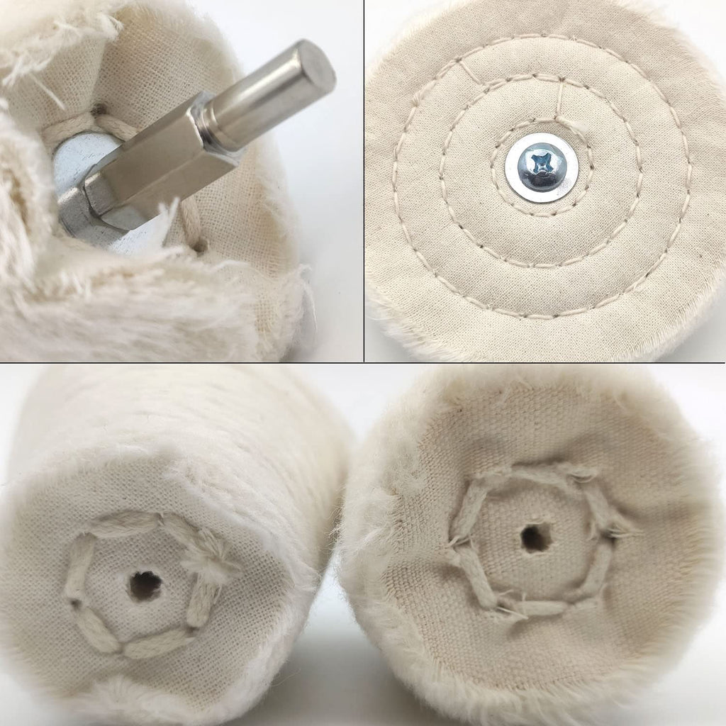Tworider 6 pcs Buffing Wheel for Drill,Buffing Pad Polishing Wheel Kits,Wheel Shaped Polishing Tool for Metal Aluminum,Stainless Steel,Chrome,Jewelry,Wood,Plastic,Ceramic,Glass,etc