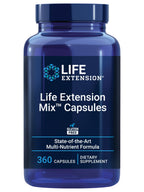 Life Extension Mix™ Capsules, high-Potency, Advanced Vitamin, Mineral, Fruit & Vegetable Formula, Vitamin C, B, D, E, Magnesium, for Whole-Body Health, Healthy Aging, Gluten-Free, 360 Capsules