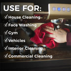 The Rag Company - All-Purpose Microfiber Terry Cleaning Towels - Commercial Grade, Highly Absorbent, Lint-Free, Streak-Free, Kitchens, Bathrooms, 300gsm, 16in x 16in, Red + Grey + Black (12-Pack)