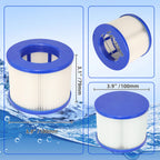 Lucasou 60% Denser Filter, High-Efficiency Screw-in Hot Tub spa Filters Replacement Compatible with All Relxtime, Aleko, Wejoy, Aquaspa Hot Tubs & Other Spas (12 Filters + 6 Filter Bags)