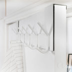 WEBI Over The Door Hooks,Over Door Towel Rack,Door Hanger,Door Coat Hanger,Door Coat Rack,Door Hooks for Hanging Clothes,Back of Door,White