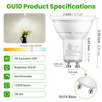 TJOY GU10 LED Bulbs, MR16 Track Light Bulbs, 4W 4000K Neutural White, 6P