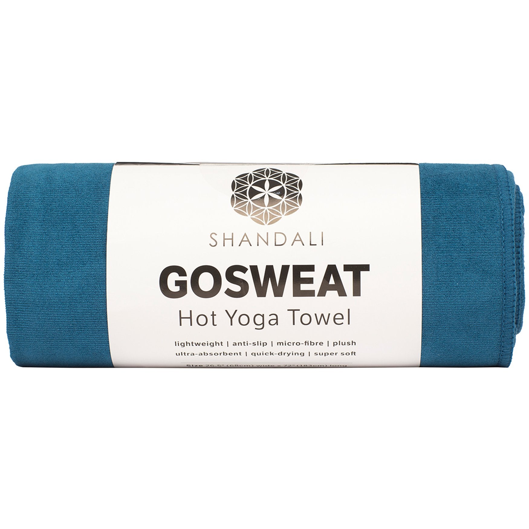 Shandali Gosweat Hot Yoga Towel, Color Evening Blue, Size 26.5 x 72