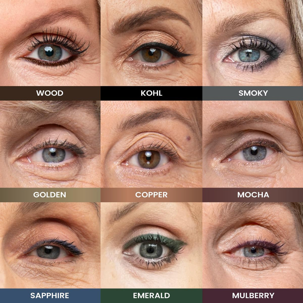 PRIME PROMETICS PrimeEyes Glide Eyeliner for Mature Women – Water-Resistant, Long-Stay and Mess-Proof – Gel Cream Texture, Discreet Sharpener and Effective Smudger (Wood (brown))
