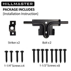 HILLMASTER Heavy Duty Slide Bolt Gate Latch with Padlock Hole, Sliding Bolt Gate Lock Door Latches Hardware for Wooden Fences Barn Doors, 2 Pack