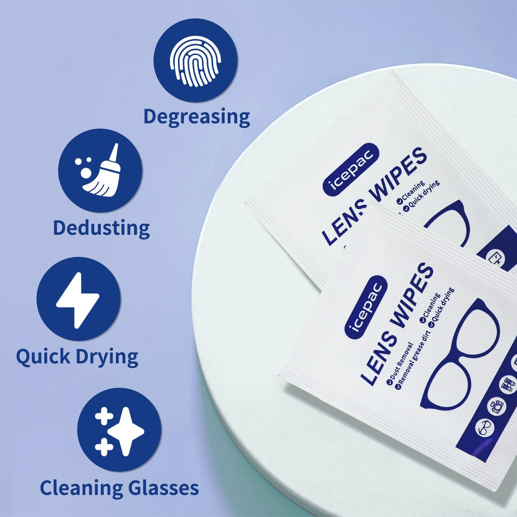 Lens Wipes for Eyeglasses, Eyeglass Lens Cleaning Wipes Pre-moistened Individually Wrapped Sracth-Free Streak-Free Eye Glasses Cleaner Wipes for Sunglass, Camera Lens, Goggles（500count)