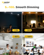 Ensenior 6 Pack 6 Inch LED Recessed Light, Dimmable, 2700K-5000K 5CCT, 1200LM High Brightness, 12W 120V, Damp Rated, ERL-12X-ETL, Ultra-Thin Canless Wafer Ceiling Light - ETL & FCC & IC
