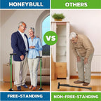 HONEYBULL Walking Cane for Men & Women Foldable, Adjustable, Heavy Duty, Free Standing, All Terrain, Collapsible Walking Sticks for Seniors & Adults (Green)