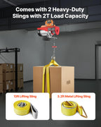 VEVOR Electric Hoist with Remote Control, 1320LBS Electric Winch, 110V Electric Hoist with 14ft Wired Control for Lifting in Factories, Warehouses, Construction Site, Attic
