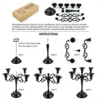 Viscacha 5-Arm Black Metal Candelabra Halloween Taper Holder Decor
