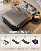 Airefina Air Mattress Full with Built in Pump, 18" Comfort Blow Up Mattress Quick Inflation/Deflation, Inflatable Mattress with Carrying Bag Portable for Guest Home Full Size Colchones Inflables