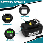 CHAUNVEN 2 Packs 5.0Ah 18V Battery Replacement for Makita 18V Battery BL1850B BL1840B 1860B BL1830B BL1815B Compatible with Makita 18 Volt Cordless Power Tool and Charger