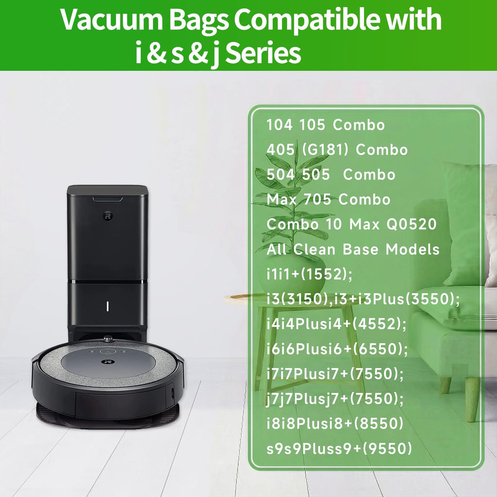 VBN 12 Pack Vacuum Bags for Roomba i/j/s & 100-700 Combo Dirt Disposal Bags