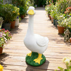 20″ Porch Goose Statue Garden Decor, Durable Resin Sculpture Hand-Painted