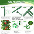 6 Pack Tomato Cage for Garden & Pots, Rust-Resistant Metal Plant Support
