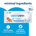 WaterWipes Sensitive+ Newborn & Baby Wipes, 3-In-1 Cleans, Cares, Protects, 99.9% Water, Unscented & Hypoallergenic, 240 Count (4 Packs)