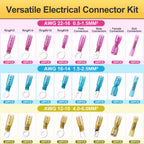 620PCS Heat Shrink Wire Connectors Electrical Connectors Kit Wire Connectors Kit, CEACHOI Marine Grade Waterproof Terminals Butt Connectors, Spade Fork Ring Butt Splices