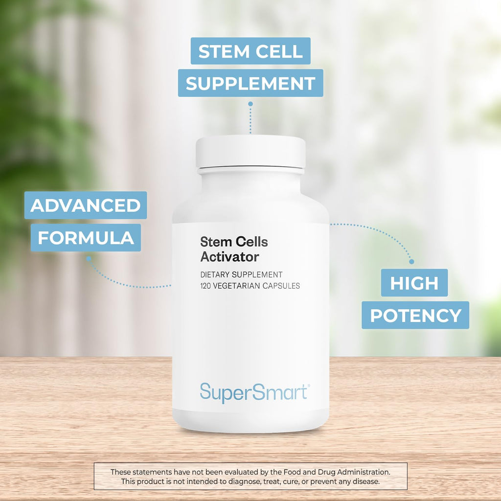 Supersmart - Stem Cells Activator (Advanced Formula) - with Astragaloside, Fuidocan - Natural Stem Cells Supplement | Non-GMO & Gluten Free - 120 Vegetarian Capsules