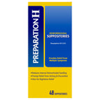 PREPARATION H Hemorrhoid Symptom Treatment Suppositories, Burning, Itching and Discomfort Relief (48 Count)