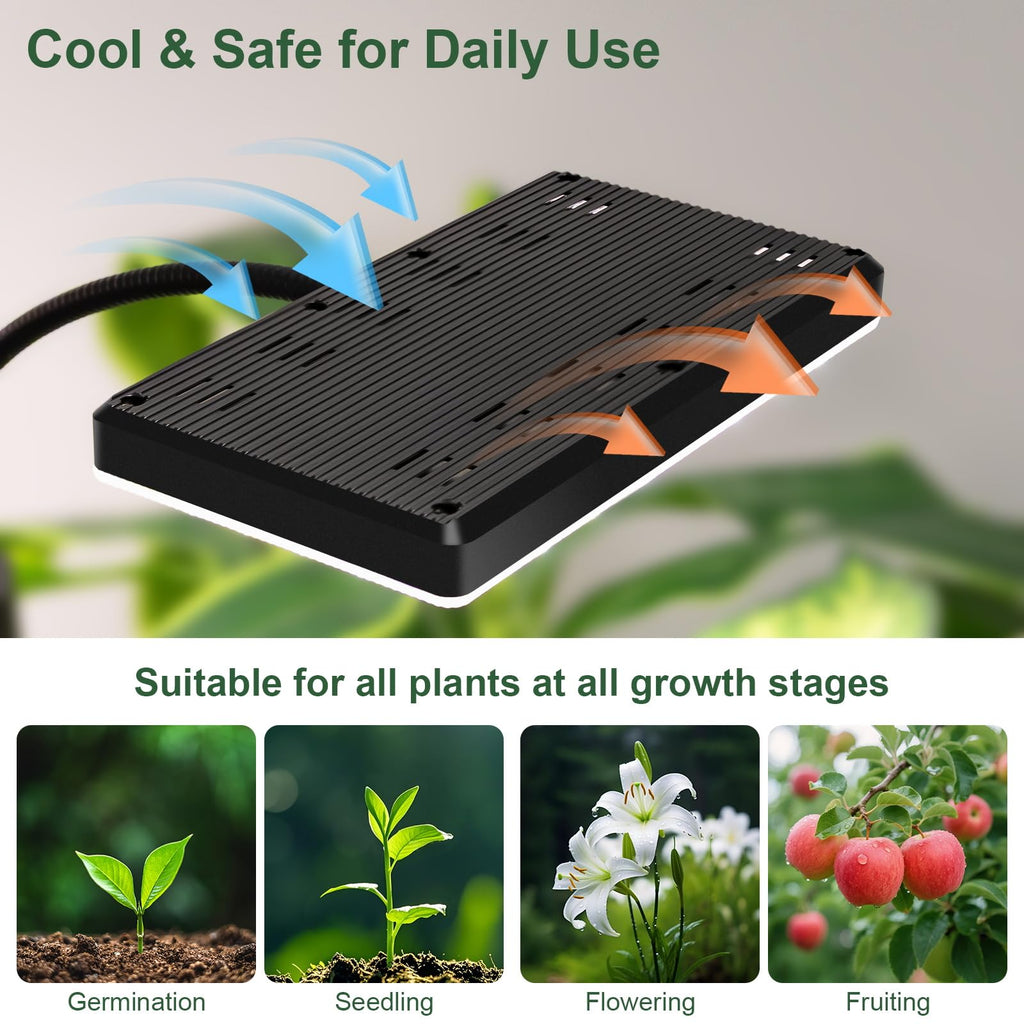 LBW Grow Lights for Indoor Plants, 4-Head Full Spectrum Plant Light