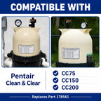 LOTMOVE Pool Filter Lid Assembly Kit Compatible with Pentair Clean & Clear CC75 CC150 CC200 Filters, Includes 178561 Lid, 190058 Pressure Gauge, 9820980 Air Relief Valve & 59052900 Lock Ring