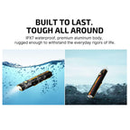 OLIGHT Arkfeld Pro Rechargeable EDC Flat Flashlight with UV and White LED Combo, 1300 Lumens Portable Pocket Lights for Outdoors Emergency Working (Racing Stripe CW)