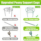 MJZ 4 Pack Peony Cages and Supports, 11.5" Dx16 H Metal Plant Supports