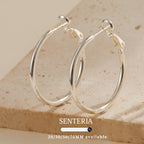 Senteria 925 Sterling Silver Hoop Earrings for Women Lightweight Thin 50MM