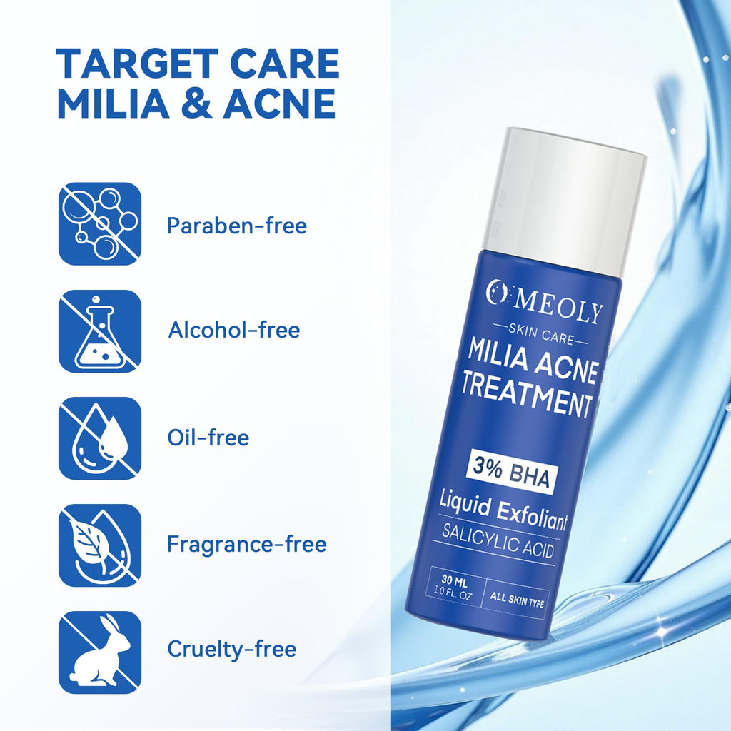 Milia Remover for face and eyes: Milia remover treatment with 3% Salicylic Acid for Acne exfoliant, Advanced formula for Men and Women 30ML