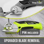 SnapFresh Cordless Electric Scissors, 4V Electric Mini Box Cutter, Carpet & Cardboard Cutter Tool with a Replacement Blade/Charger, Rotary Cutter for Cardboard Packages Leather Plastic （Green）