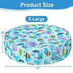 Ladadee Foldable Round Dog Swimming Pool Cover, for 32 "/63“/48” Collapsible Outdoor Tub, PVC Coating Waterproof and UV Protection, Leakproof Washable Kiddie Pet Small Paddling Bath Accessories