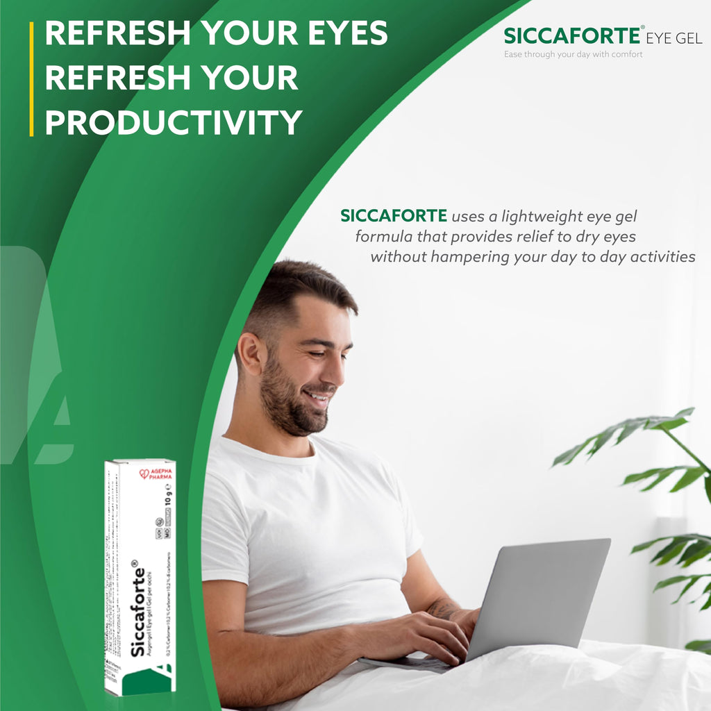 Siccaforte | Intensive Dry Eye Gel with Carbomer | Smooth, Moisturizing for Fresh Eyes | Soothing and Sore Eyes | Comfortable for Day Time Use