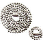 Stainless Steel Military Dog Tag Chain Set, 27 inch and 4.5 inch Ball Chains, 2.4mm #3 Size Chain
