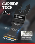EZARC Carbide Oscillating Saw Blades, Multitool Blades Quick Release for Hard Material, Hardened Metal, Nails, Bolts and Screws, 10-Pack