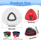 Mop Heads Replacements for Ocedar, Mop Replace Head for O Cedar EasyWring 1-Tank Spin Mop, 6 Mop Heads Include 3 Microfiber Mop Refills, 2 Upgrade Scrubber Mop Head, 1 Mop Base for O-Cedar Mop