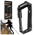 Carabiner Multitool 8-in-1 EDC Carabiners Pocket Knife, Serrated Knife, Rope Cutter, Screwdriver, Can Bottle Opener, Ruler, Survival Gear for Camping Climbing Hiking, Gifts for Men (Black)