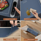 FYY Warming Mat for Food - Rapid and Full Surface Heating, 6 Temp Settings, 6H Timer, Rollable Portable Food Warming Mat, Ideal for Gatherings, Parties, Keep Meal Warm (X Large Size, Navy)